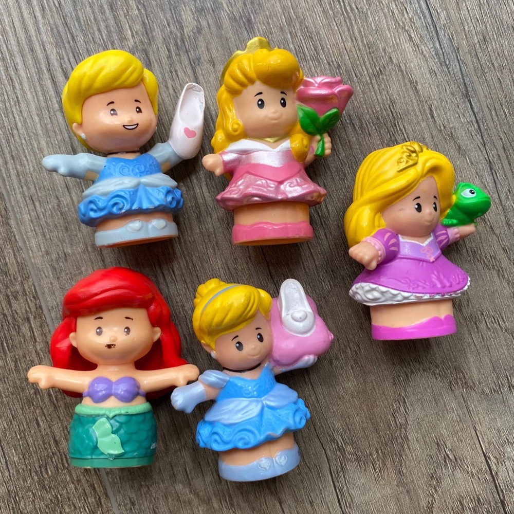 Fisher-Price Little People Disney Princess Ariel‎ Aurora Rapunzel Cinderella 5pc